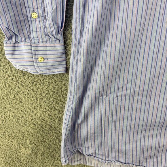 Gitman Bros Dress Shirt Mens 17.5 34‎ Blue Stripe Business Casual Preppy Wedding - Picture 7 of 14